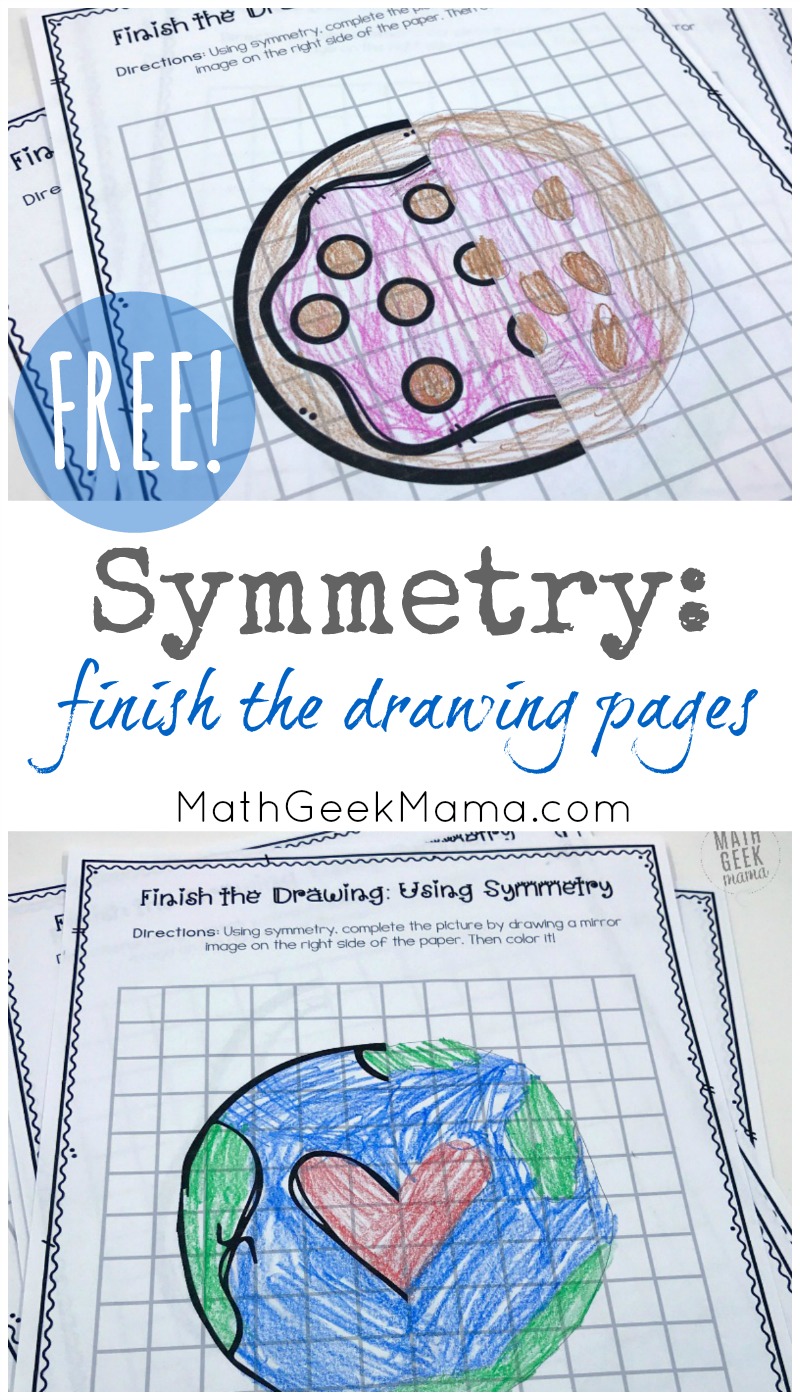 Looking for some extra symmetry practice? These finish the drawing pages are fun for kids of all ages and help deepen their understanding of symmetry. They also include grid lines to help kids be more precise. 