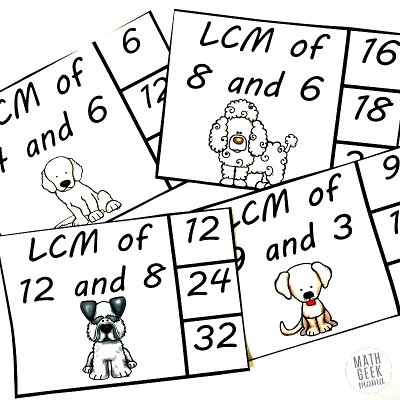 Provide some quick and easy least common multiple practice with this cute set of clip cards. This is such an important stepping stone skill, you'll want to be sure that kids are fluent and confident finding the LCM.