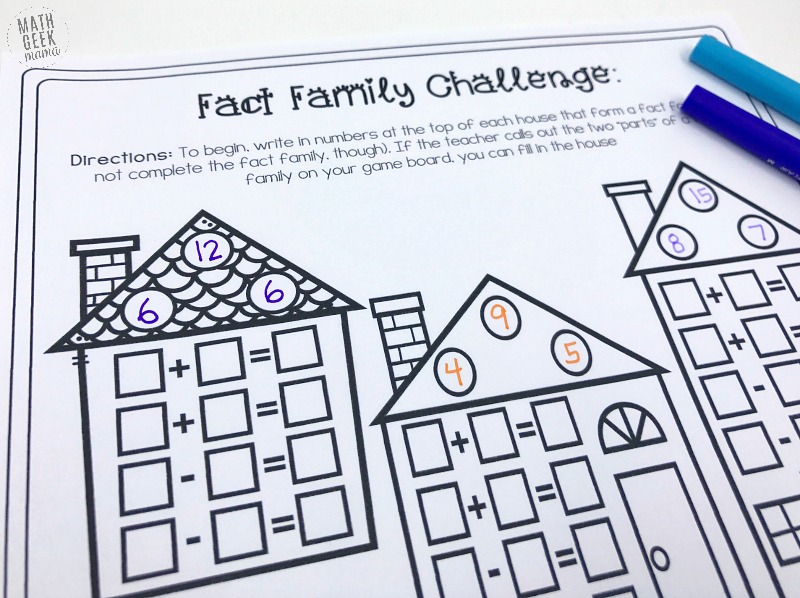 Help kids learn and explore addition and subtraction with these cute fact family game boards. There are so many variations, you can easily differentiate for individuals, small groups or play together as a class! Grab the whole set FREE from Math Geek Mama.