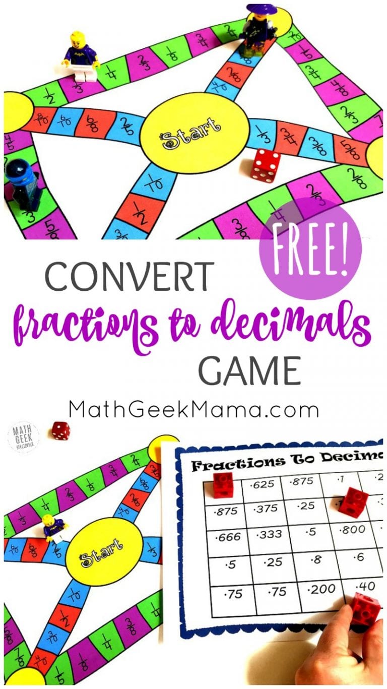 {FREE} Convert Fractions to Decimals Game: Grades 4-6