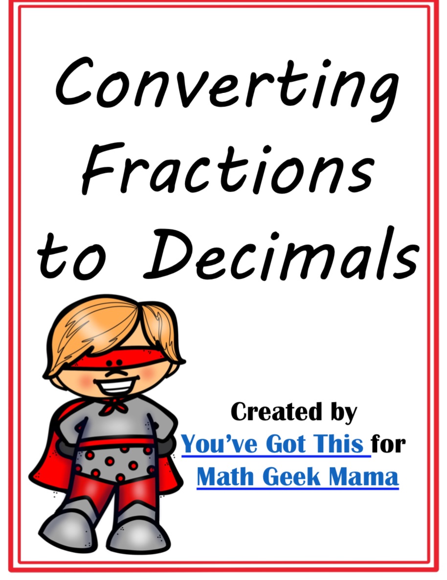 Need a fun and engaging way to give kids practice with converting fractions to decimals? This game is easy to set up and different every time you play! It will give kids the opportunity to practice mental math conversions, or you can let kids work out each solution on a piece of paper. Either way, this is a fun game you can pull out again and again. 
