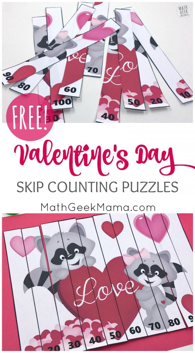 {FREE} Valentine’s Day Math Puzzles for Kids