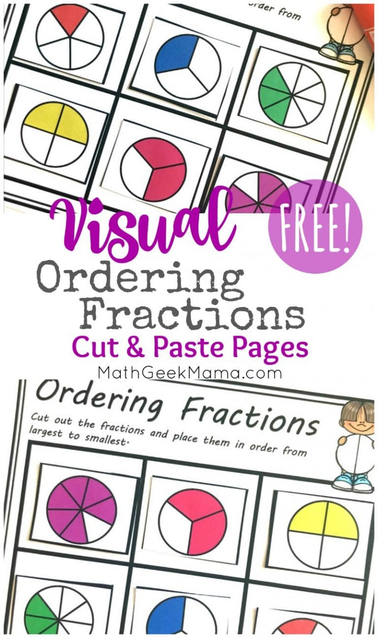 {FREE} Comparing Fractions Cut & Paste Practice with Visual Models