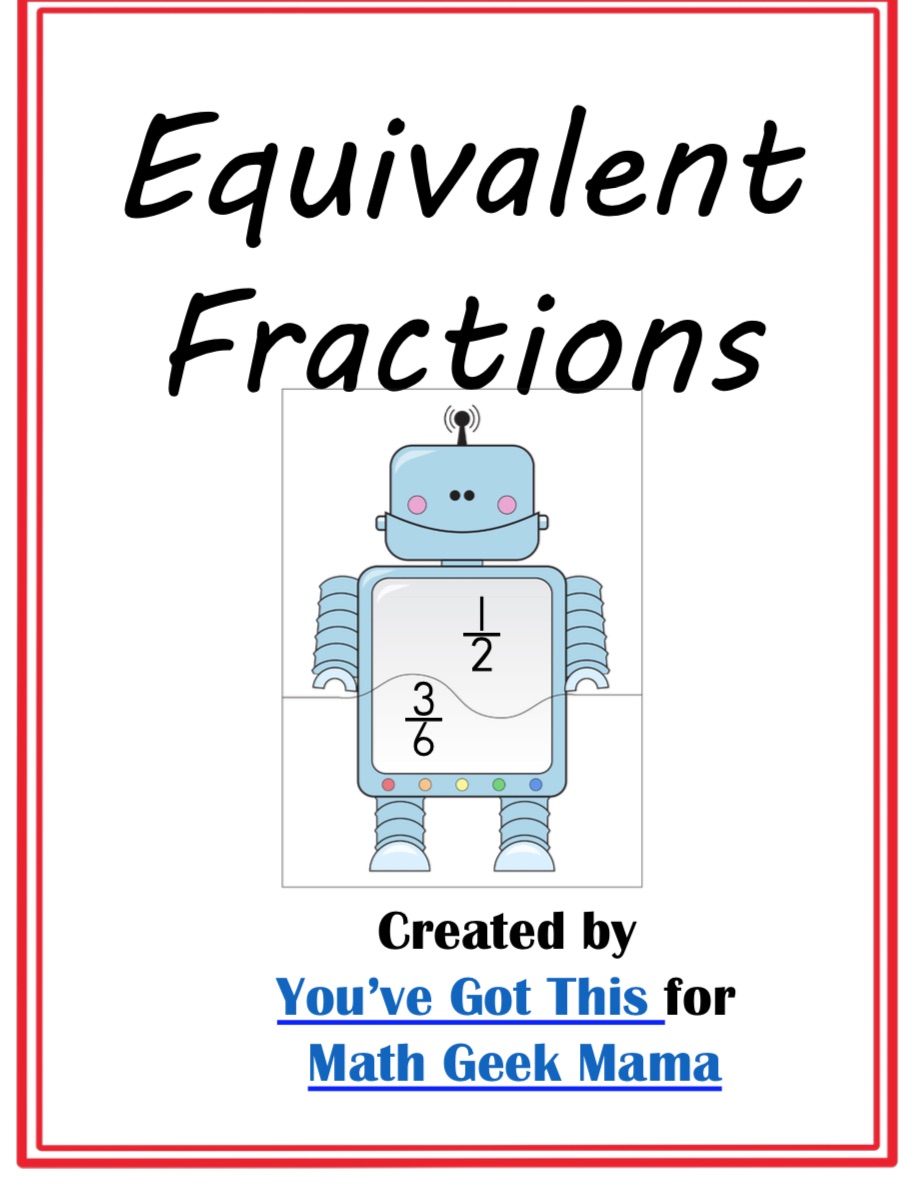 Looking for a fun and easy way to practice finding and recognizing equivalent fractions? These adorable robot equivalent fractions puzzles are perfect! This FREE download includes 44 different puzzles, so you can pick and choose the level of difficulty.
