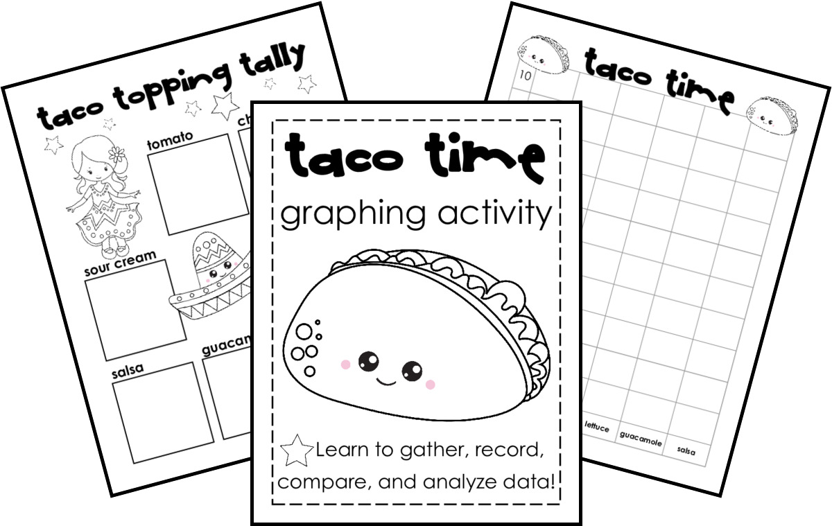 Teach kids how to collect data using tally marks, graph data on a bar graph and then interpret and analyze the data with this simple and FREE math lesson for kids! Who doesn't love Tacos? Even our youngest mathematicians can engage in meaningful data analysis. 