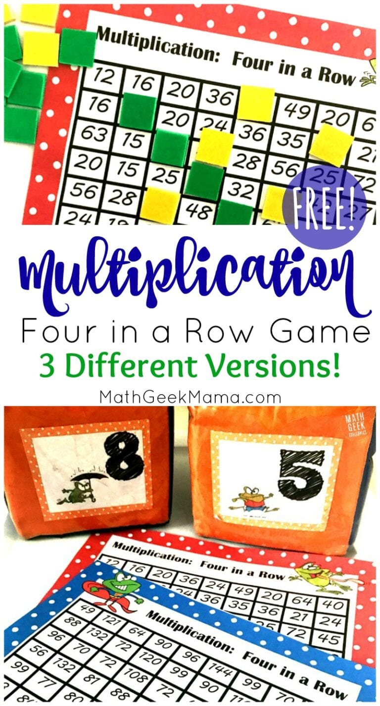 {FREE} Multiplication Four in a Row Game to Learn Facts