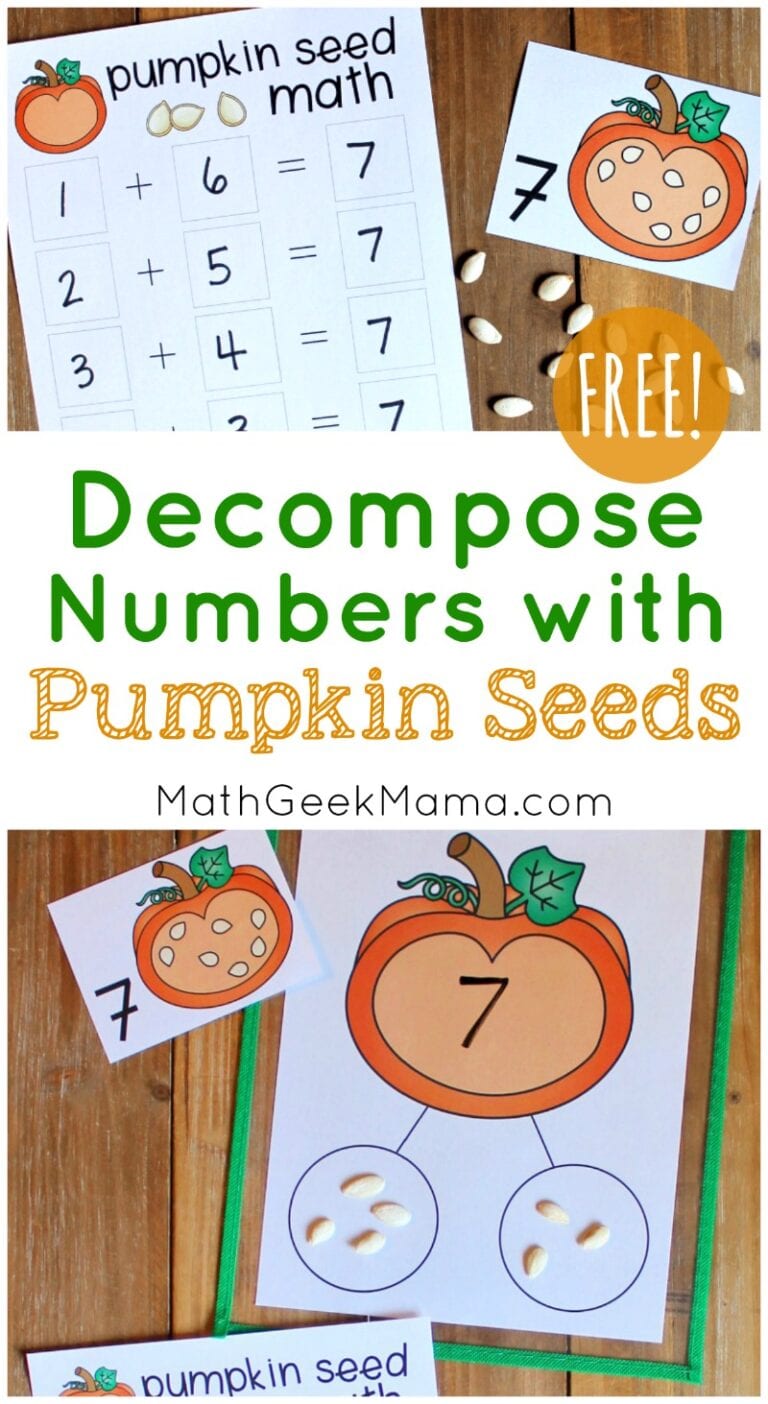Hands On Pumpkin Seed Math with a Number Bond {FREE}