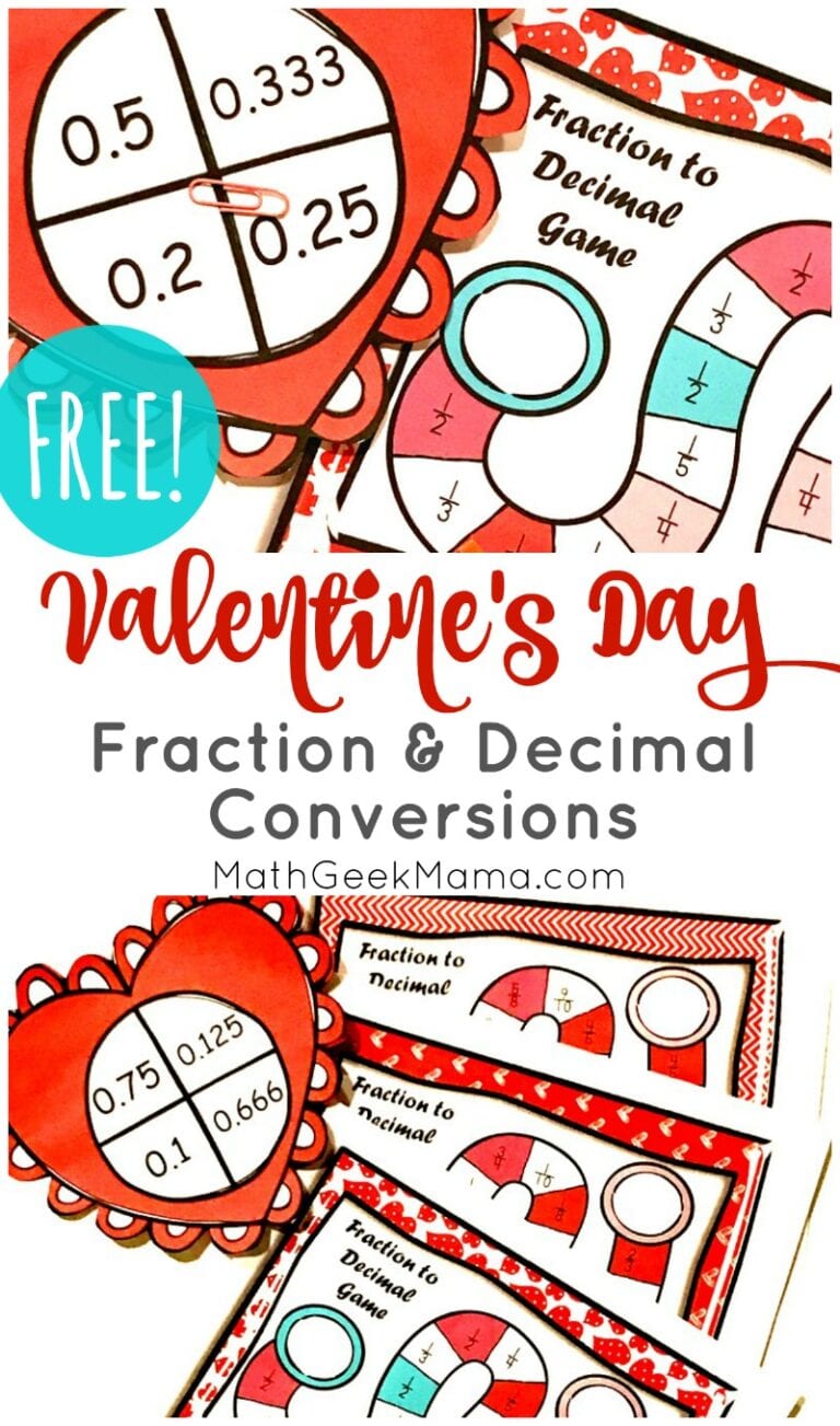 {FREE} Valentine’s Day Fraction and Decimal Conversions Game
