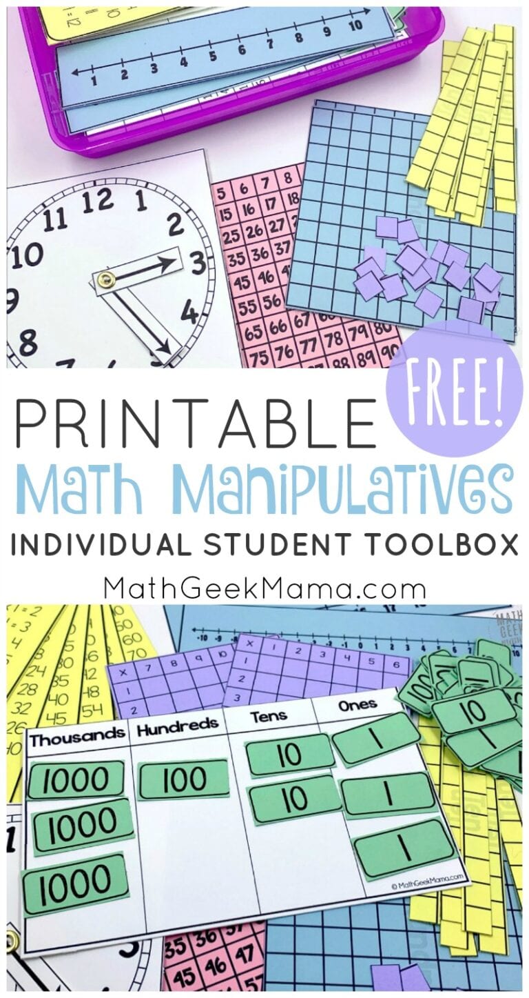 Printable Math Manipulatives | FREE Download