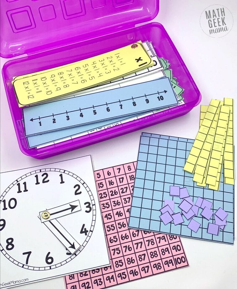 Printable Math Manipulatives FREE Download