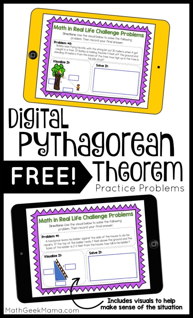 DIGITAL Pythagorean Theorem Practice Problems {FREE}