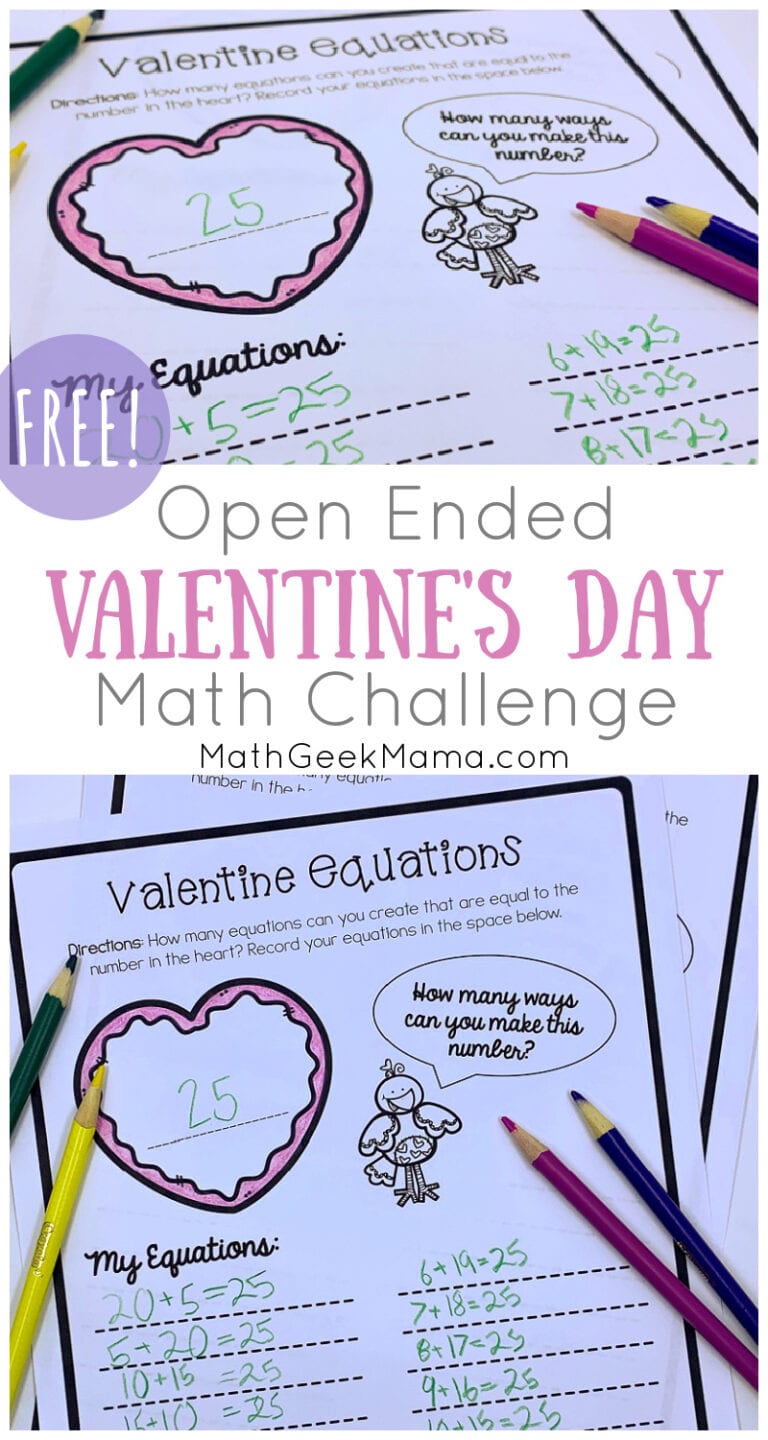 Valentine’s Day Number Sense Challenge: Open Ended Math