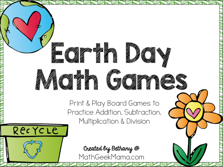 Earth Day Math Games for Kids {FREE!} | Math Geek Mama