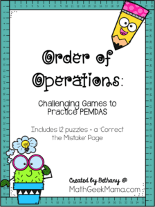 Order of Operations Games | Math Geek Mama