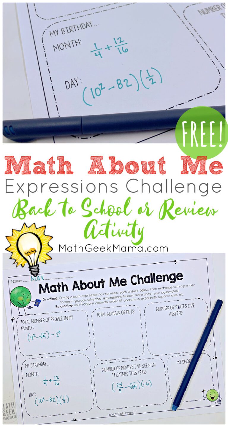 {FREE} Middle School Back to School Math Challenge