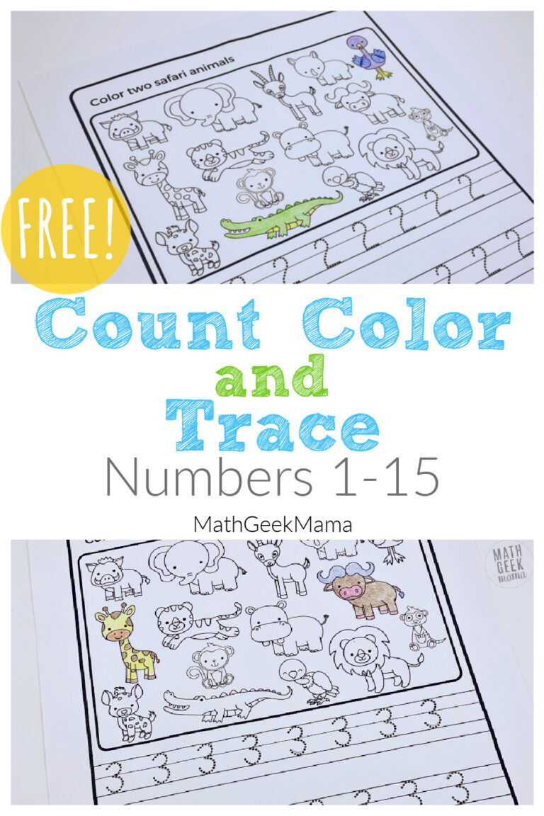 {FREE} Count, Color & Trace: Numbers 1-15 Practice