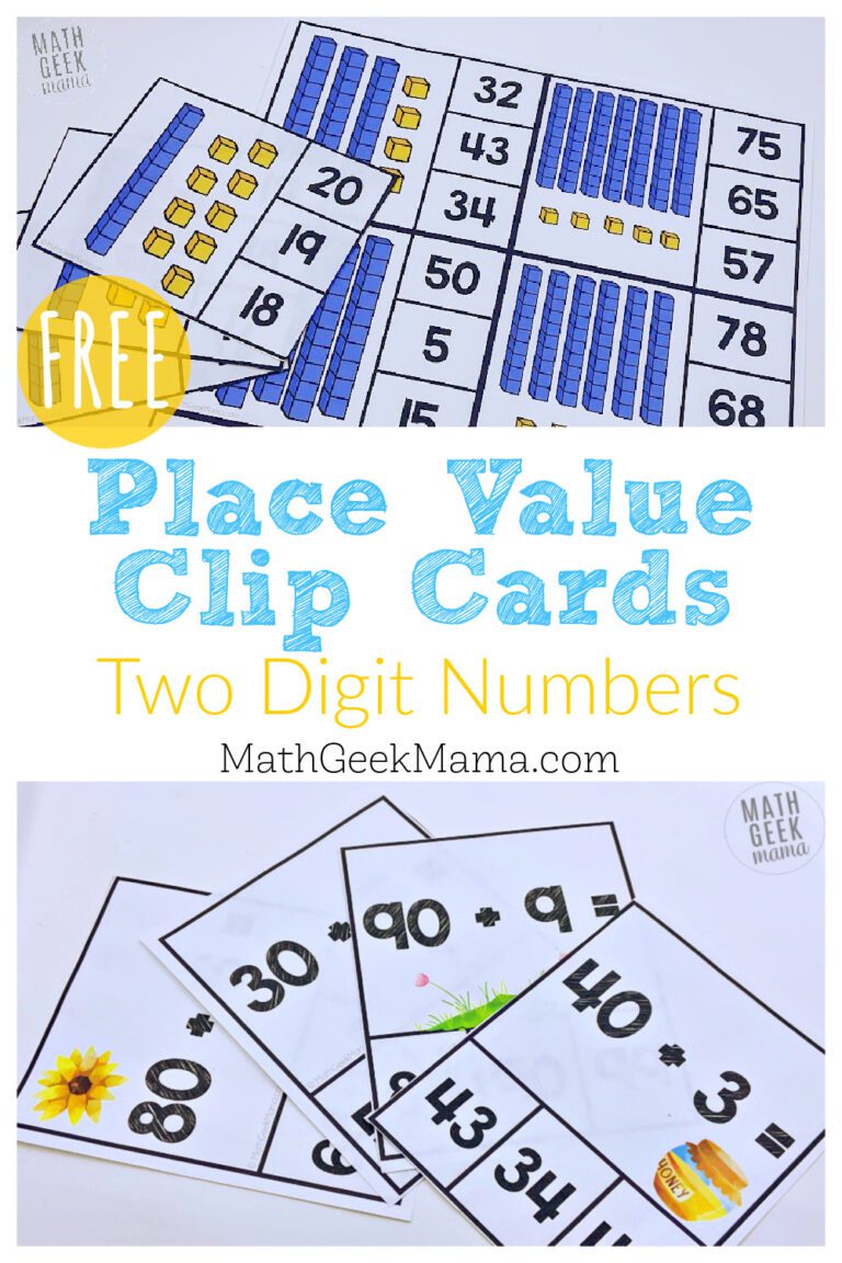 Place Value Clip Cards for 2-Digit Numbers {FREE}