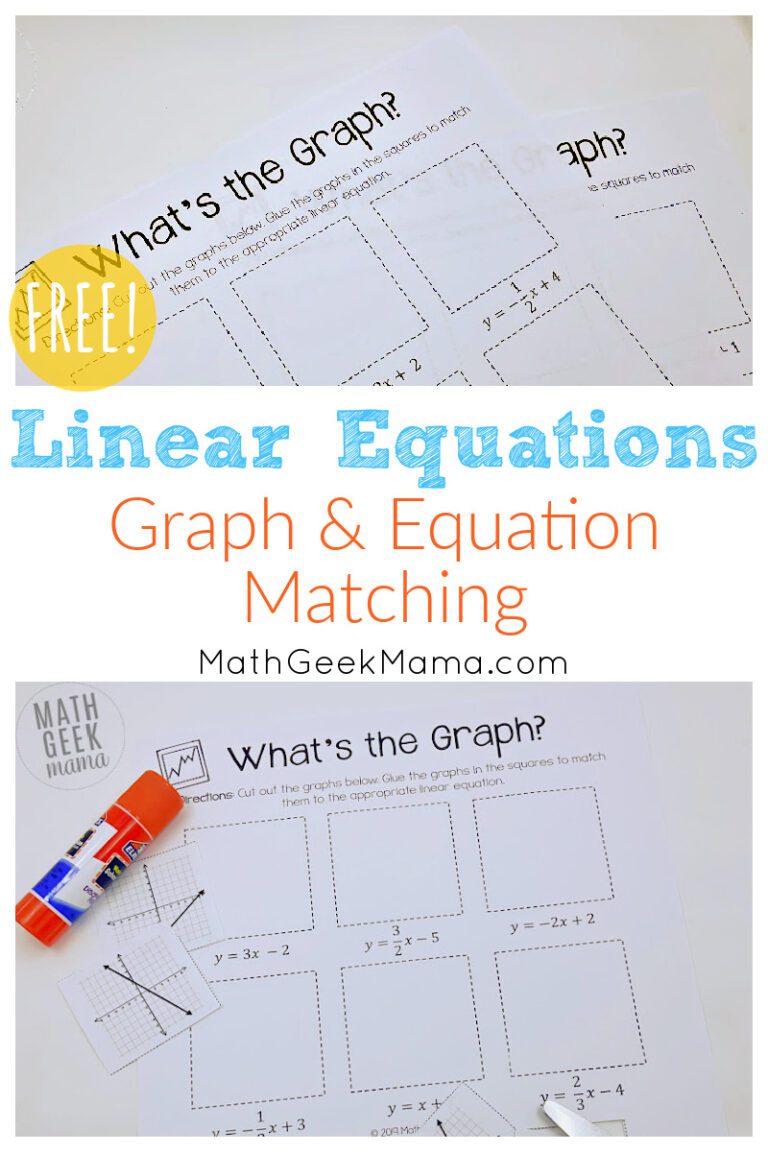 Graphing Linear Equations: Cut & Paste Worksheets {FREE}