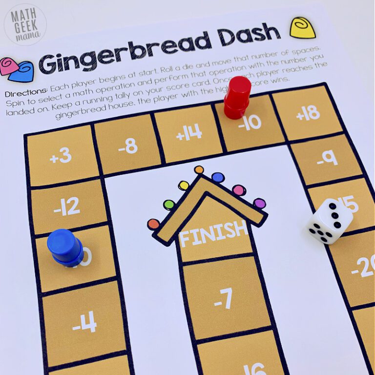 {FREE} Integer Operations Game: Gingerbread Dash
