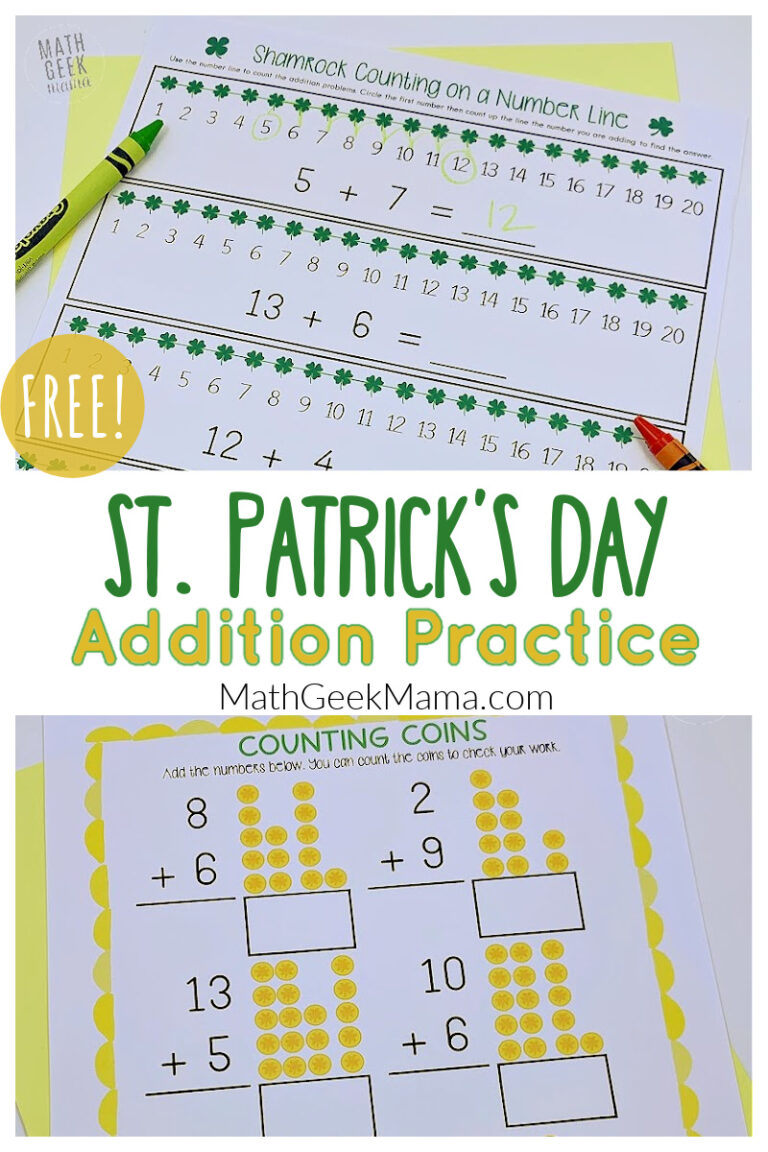 St. Patrick’s Day Addition Practice – Grades 1-2