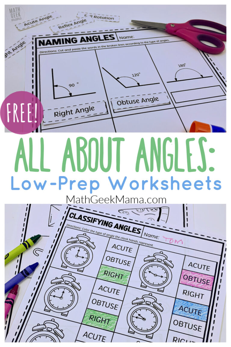 {FREE} All About Angles Worksheets: Classify & Measure Angles