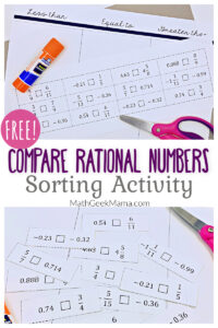 Sample Compare Two Rational Numbers Using Bar Graph Compare Rational Numbers Sorting Challenge – Grades 7-8 | Math Geek Mama